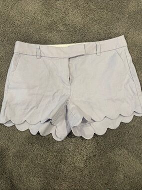 J. Crew Scalloped mid-Waist Shorts in Light Lavender